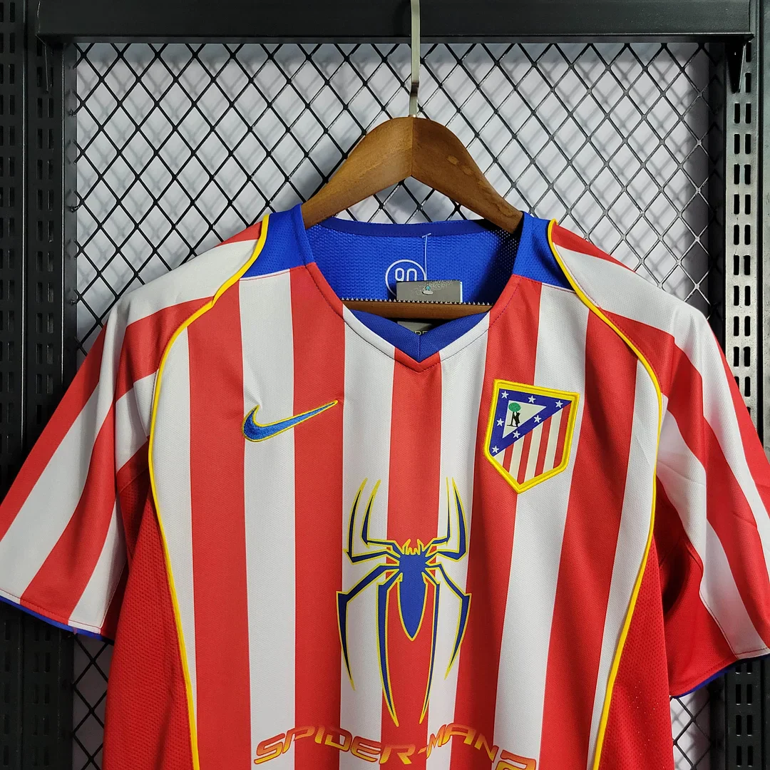 2004/2005 Retro Atletico Madrid Home Soccer Jersey 4