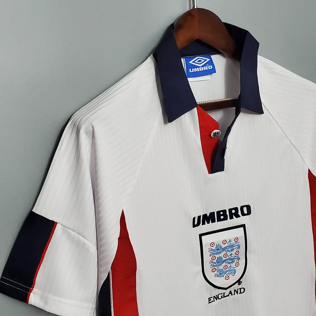 1998 Retro England Home Soccer Jersey 3