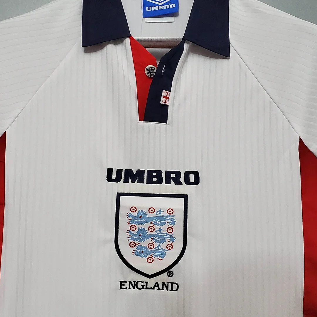 1998 Retro England Home Soccer Jersey 4