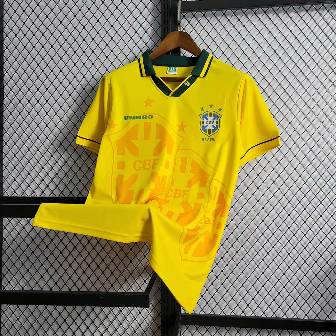 1994 Retro Brazil Soccer Jersey Home 3