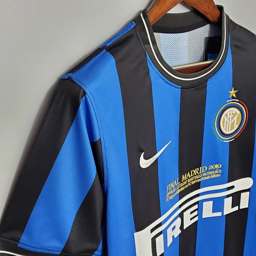 2009/2010 Retro Internazionale Milan Home UEFA Champions League Edition Football Jersey 3