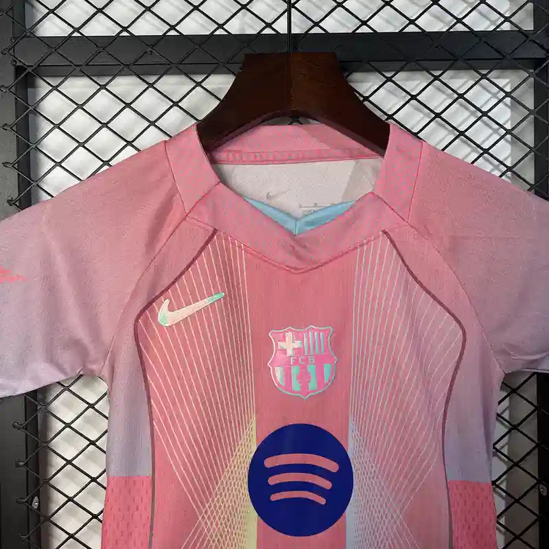2025/2026 Kids Size Barcelona Special Edition Pink Football Shirt 3